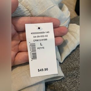 NWT cleo petite L beige light flowy pants